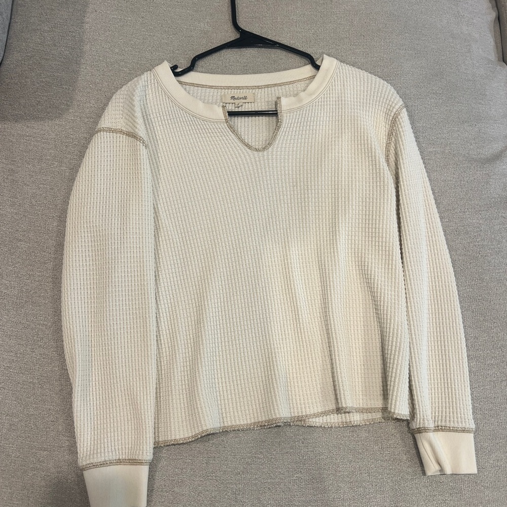 Cream Waffle Knit Sweater